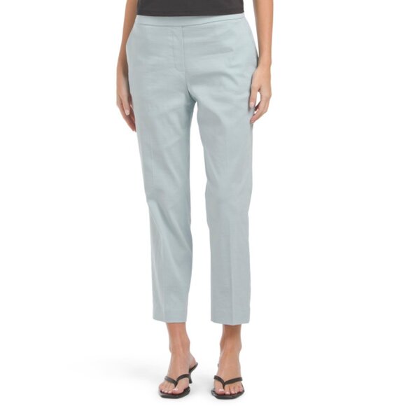 THEORY Pearl Blue Linen Blend Treeca Pull-on Good Pants - Picture 1 of 2